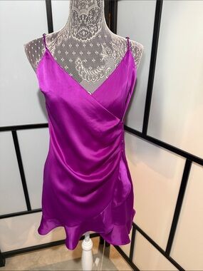 Forever 21 Purple Satin Wrap-Style Cami